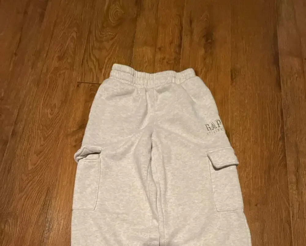 Gap Kids Gray Wide Leg Cargo Sweatpants Size 7/8